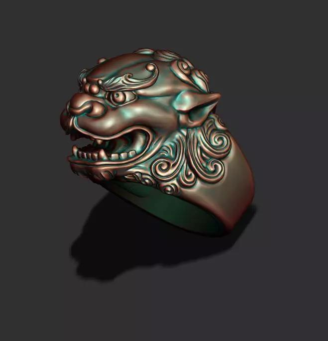 Foo dog lion ring