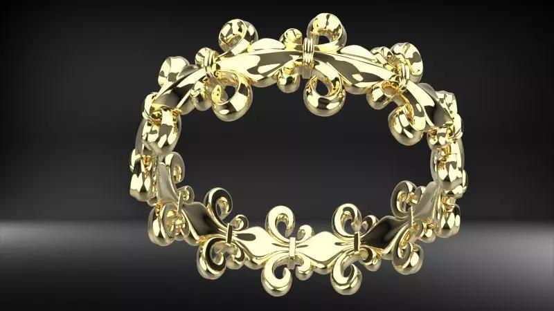 FLEUR DE LIS UNISEX RING WEDDING BAND JEWELRY