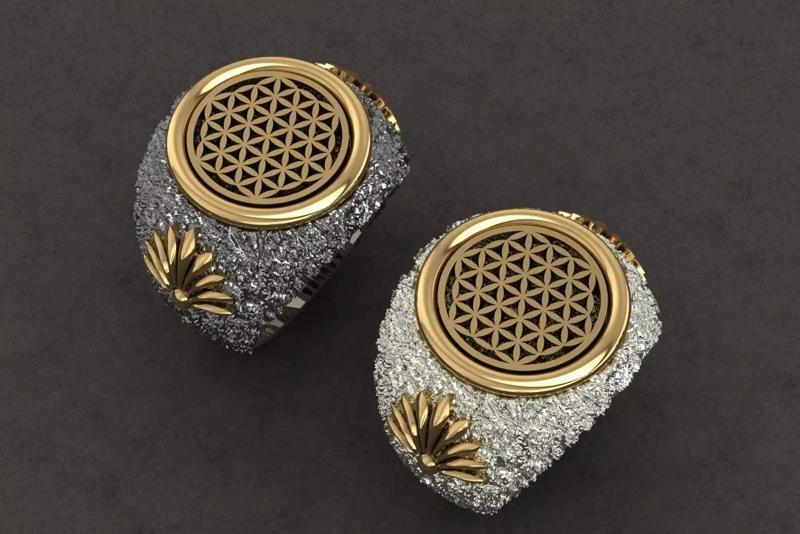 FLOWER OF LIFE RING FOR MAN