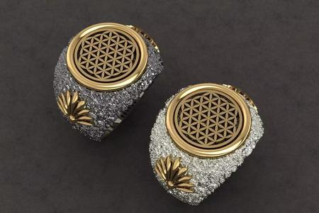 FLOWER OF LIFE RING FOR MAN