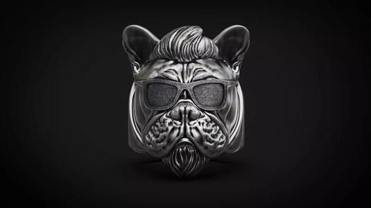 French bulldog Dog Ring Rock star STL 3d model for 3d printing