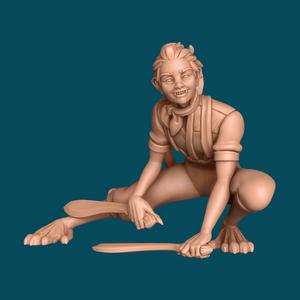 Honeybadger, a shifter with machetes