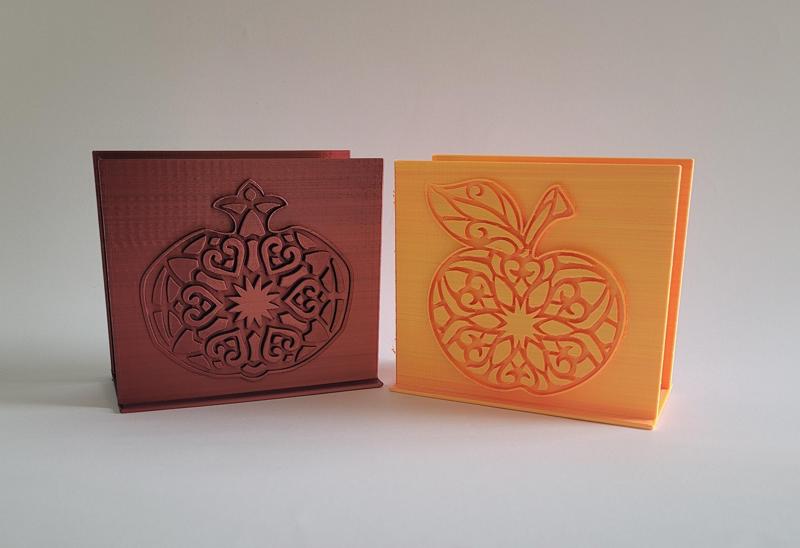 Napkin Holders with Apple and Pomegranate Decorations