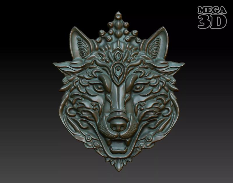 Wolf Pendant Bas Relief 05 230612