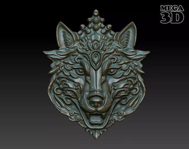 Wolf Pendant Bas Relief 05 230612