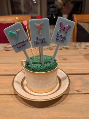 Fairy, Hummingbird & Butterfly Garden Stakes – 3D Printable Resin Plant Markers for Miniature Gardens
