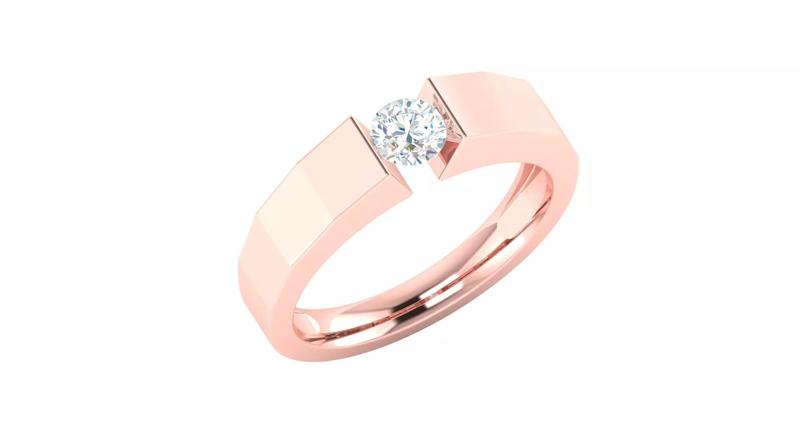Rose gold -Diamond Ring-  3DM AND STL File - DC LR-0927