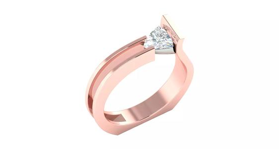 Rose gold -Diamond Ring-  3DM AND STL File - DC LR-0929