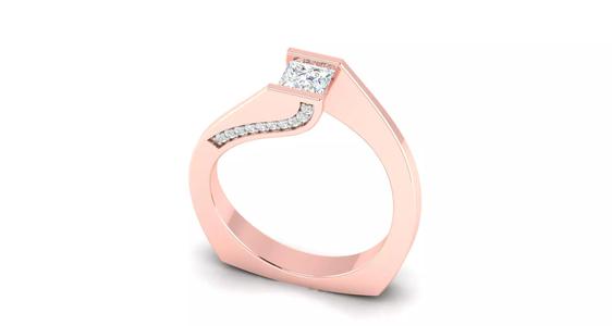 Rose gold -Diamond Ring- 3DM AND STL File  - DC LR-0796