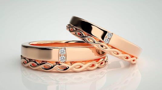 String Knot Couple Band Ring 3dm stl render detail