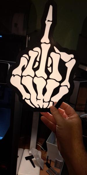 Skeleton Hand Middle Finger Lightbox