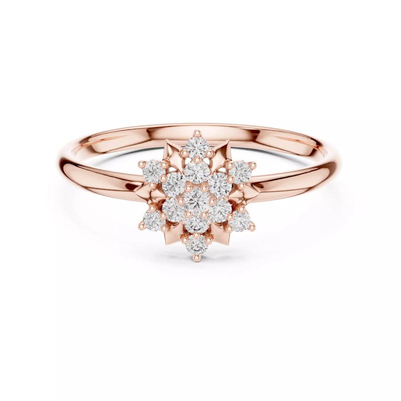 Round Cut Cluster Diamond Star Shape Wedding Ring 3DM STL Video