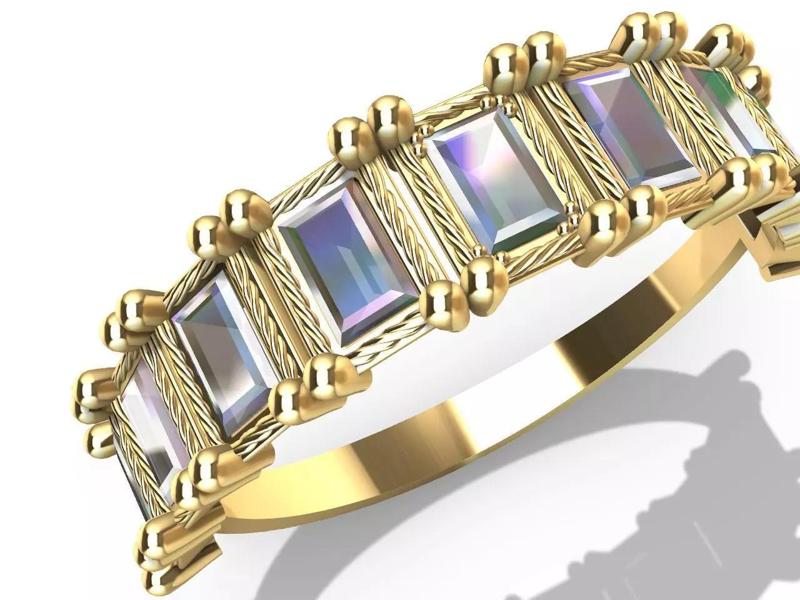 baguette diamond row ring stl verified