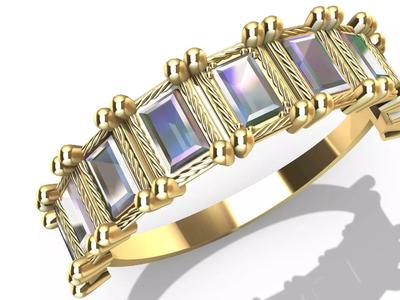 baguette diamond row ring stl verified