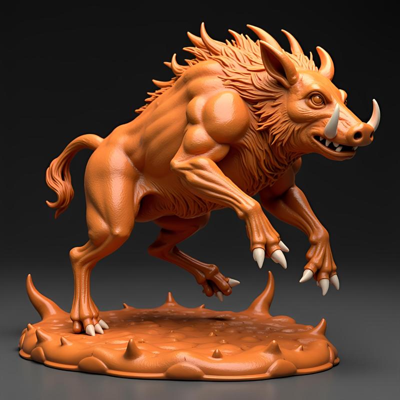 Bestial War Boar Miniature (28-32mm)