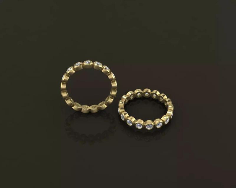 Bezel Infinity Band Ring 2mm50 Size 7