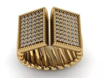 B-100 gold ring with diamonds
