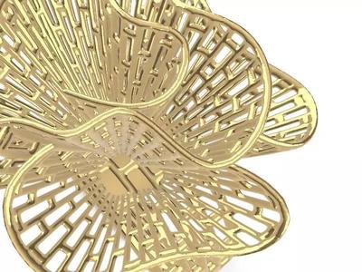 brick pattern flower jali ring stl verified