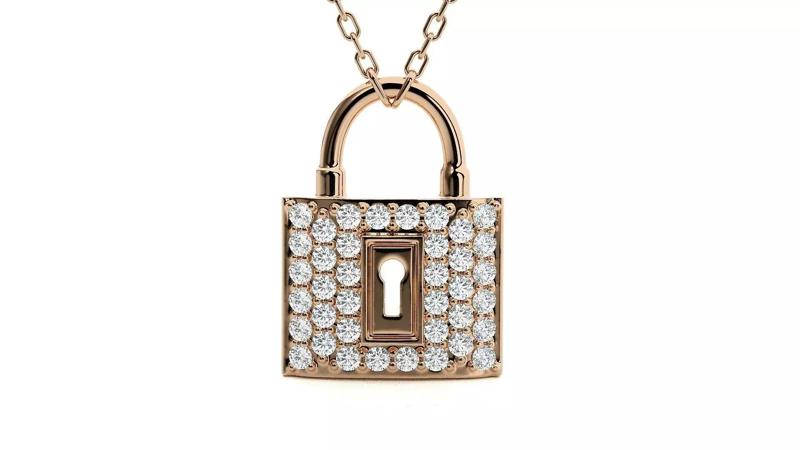 Diamond Lock  Keys Pendant 3dm stl renders details