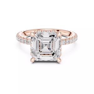 Asscher Cut Halo Diamond Engagement Wedding Ring 3DM STL Video