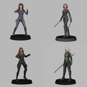 Black Widow Pack x8 Figures - low poly 3d print