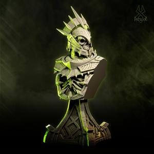 Zalazak, Risen Lord Commander - Necromantic Risen Army 100mm Bust STL (Pre-Supported)