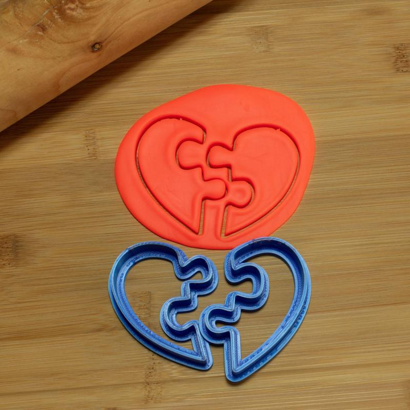 puzzle heart cookie cutter, valentine's day cookie cutter
