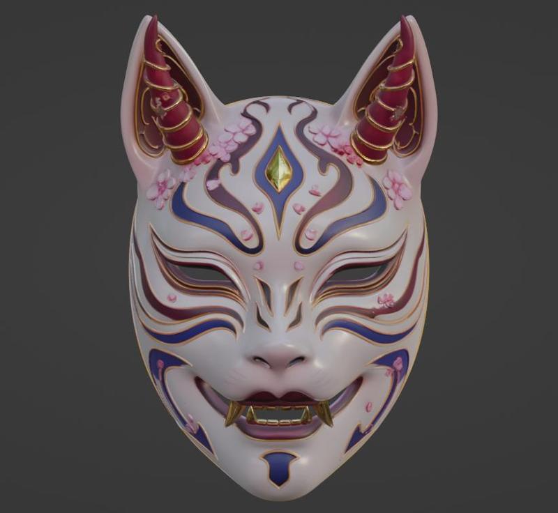 Inari Oni Mask – Kitsune Japanese Style