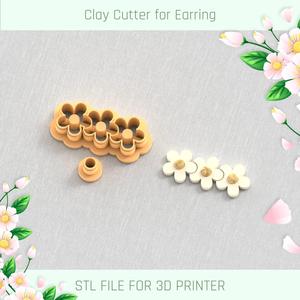 Barrette Daisies with Precious Stones Clay Cutter