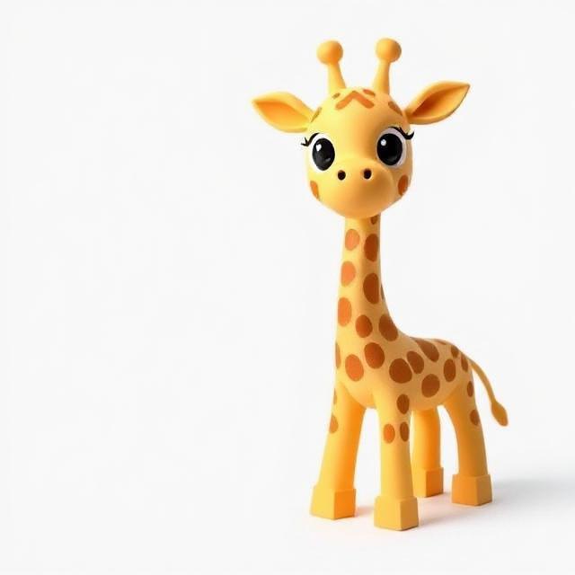 Adorable Baby Giraffe – 3D Model of a Playful Calf