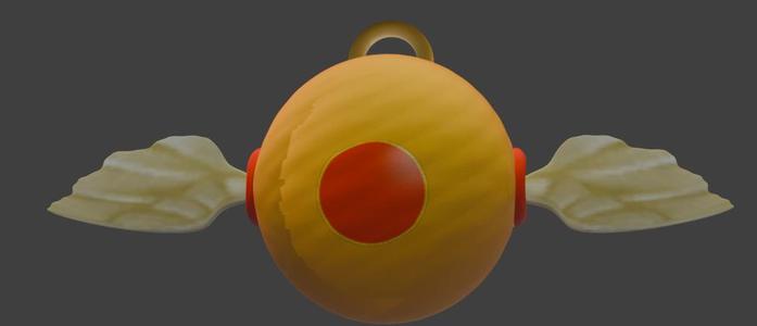 Booster Ball Keychain - Winged Power-Up Design - Retro Gaming - Ready to Print