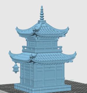 Japanese House - 3D Model for Printing (traditional architecture)