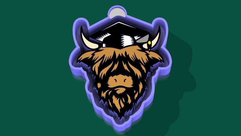 🎓🐂 Bull with Graduation Hat – Freshie, Keychain & Resin Mold