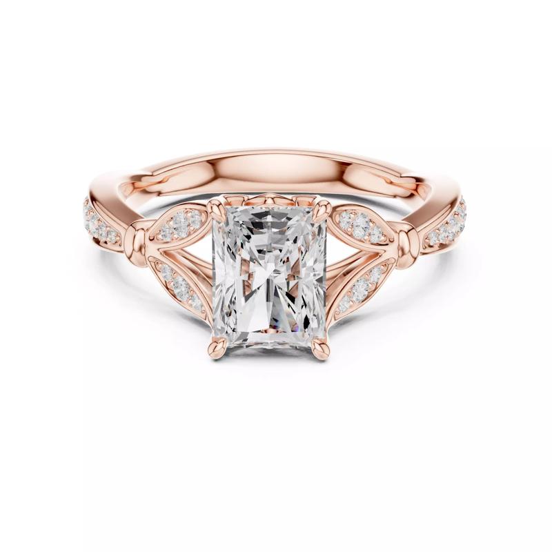 Radiant Cut Diamond Engagement Wedding Ring 3DM STL Video