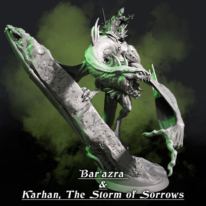 Bar'azra with mounted Karhan, The Storm of Sorrow