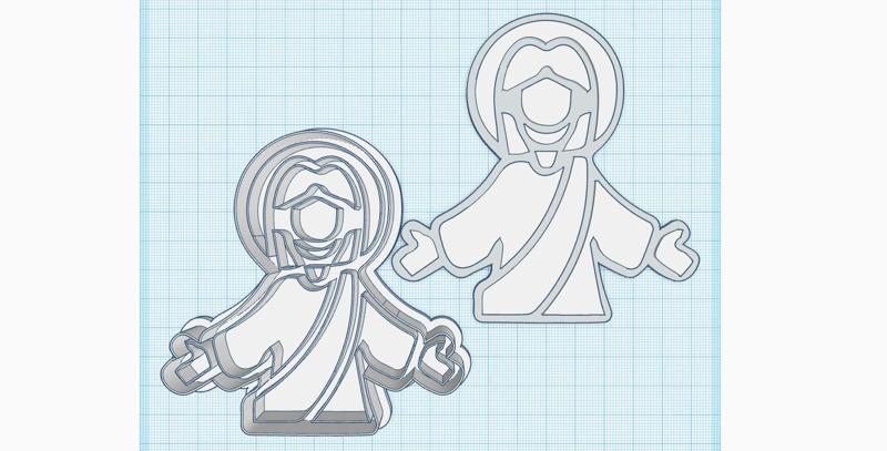 Jesus Christ open arms Cookie cutter, Polymer Clay Cutter, Stamp