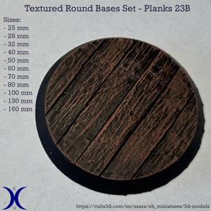 3 in 1 BUNDLE - Planks 23 texture Bases Set (round, square and rectangle, oval) + thin bases | Perfect For Tabletop Wargames & RPG's