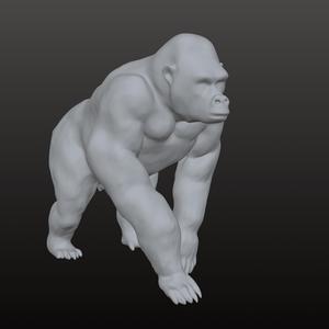 Ape Base Mesh OBJ 3D Model – Raw Editable Evolution March Primate for Practice, Kitbash & Sculpting (Base Model)