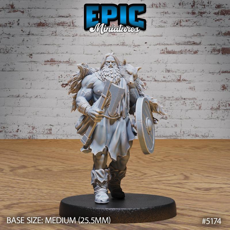 Berserker Viking ‧ DnD Miniature ‧ Tabletop Miniatures ‧ Gaming Monster ‧ 3D Model ‧ RPG ‧ DnDminis ‧ STL FILE