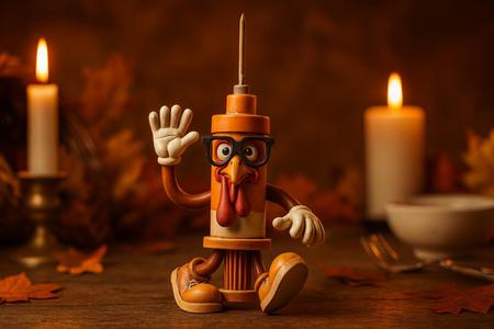 Funny Chicken Syringe Cartoon Character | Whimsical 3D Print for Collectors & Gag