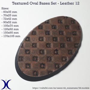 Oval Bases Set – Leather 12 Texture (60–170MM) | Perfect For Tabletop Wargames & RPG's