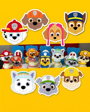 Faces of 7 Paw Patrol Characters Collection 6cm