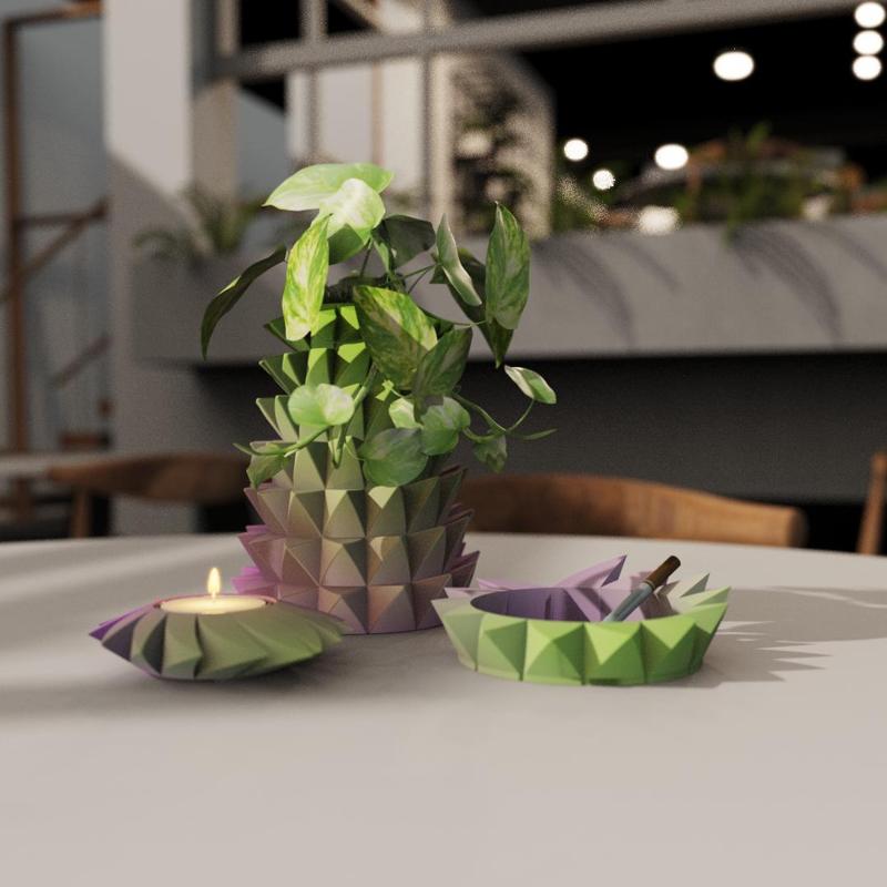 Parametric Design Collection: Vase, ashtray and candle holder