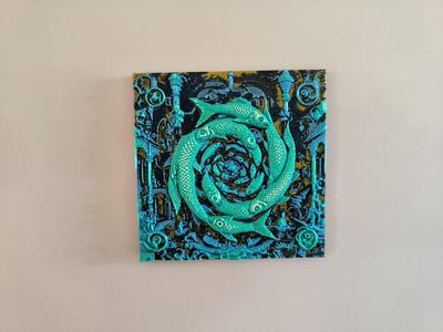 Swirling Fish Plaque Magnet