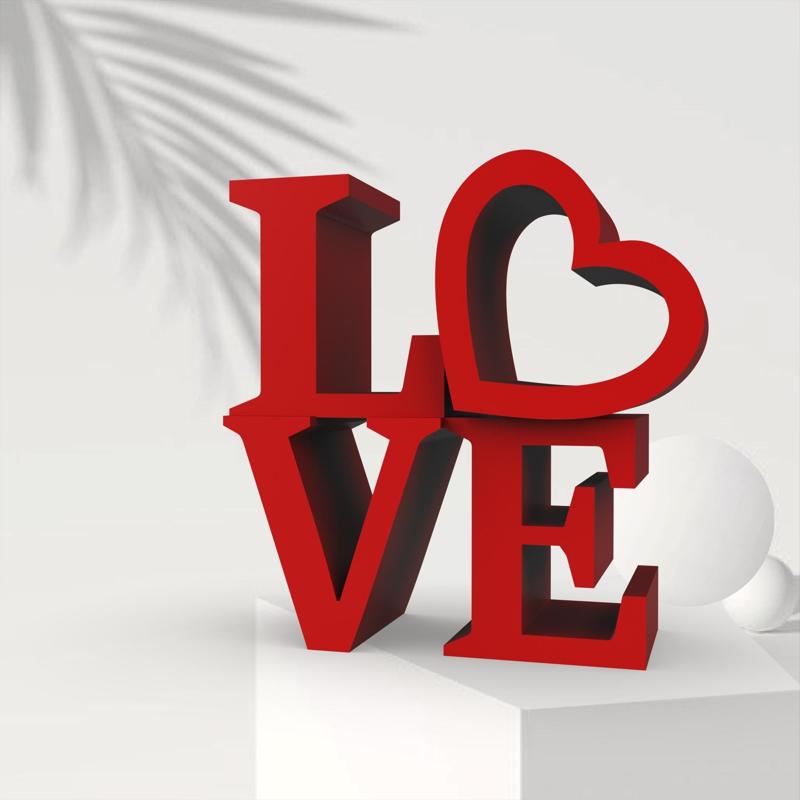 Valentine's Day Love Decor, 3D Love Statue, Surprise and Gift for Couple, Engagement Love Gift, Ready to Print, 3D STL File Digital Download