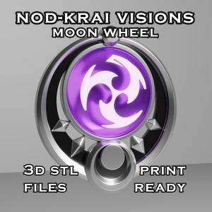 Nod Krai Vision Set -- Moon Wheel -- Genshin Impact -- Vision Frame And 7 Vision Stone -- 3D Print Ready