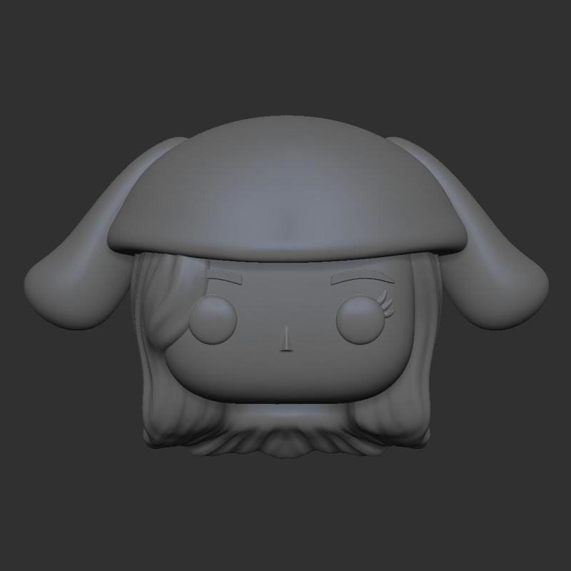 Funko Pop Female Head with hat with floppy ears