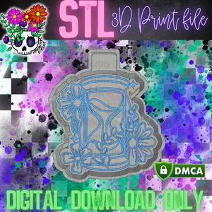 Floral Hourglass STL Freshie Housing