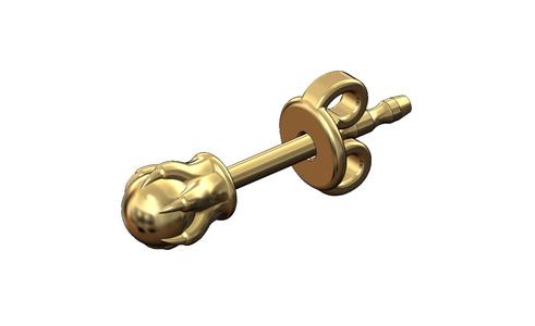 Carved claw bead vintage stud earring 3D print model