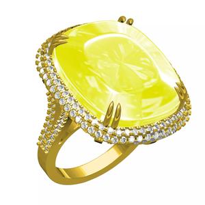 Huge Cushion Cut Stone Moissanite Engagement Ring